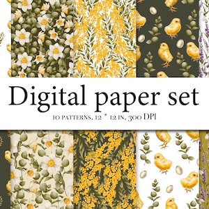 Pâques transparente motif-papier aquarelle Pâques-Aquarelle motif-papier numérique-Joyeuses Pâques