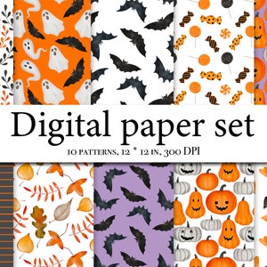 Halloween nahtloses Papier - Digital scrapbooking Halloween - Scrapbook-Papier - Nahtloses Muster - Süßes Designer-Papier - Halloween-Einladungen