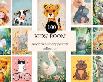 Kids Room Wall Art Prints -  Nursery Wall Prints - Colorful Nursery Decor - Gender Neutral Digital Printable Art - Digital Printable Art