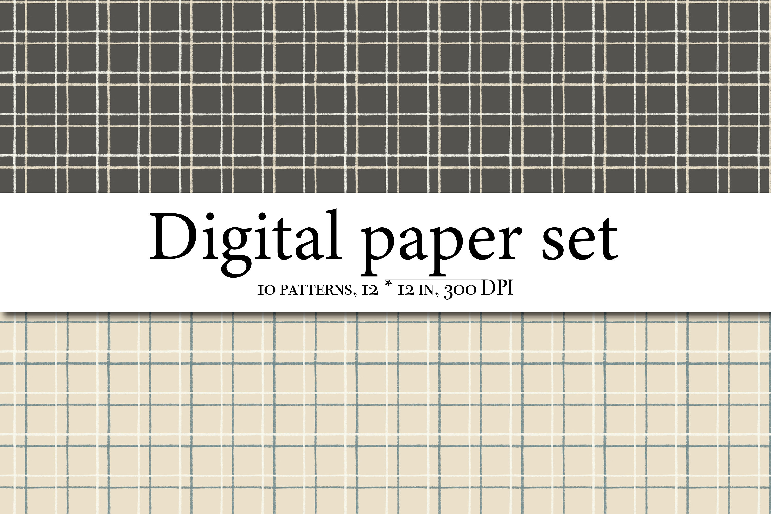 Earth Tone Plaid Digital Paper Pack - Digital Tartan Plaid Paper ...