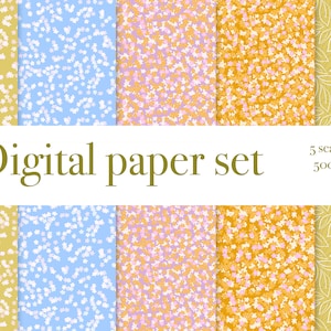 Winzige Blumen digitales Papier, niedliche Muster mit Blumen, nahtlose Muster Cliparts, florales digitales Papier, Scrapbook Papier, Stoff mit Blumen