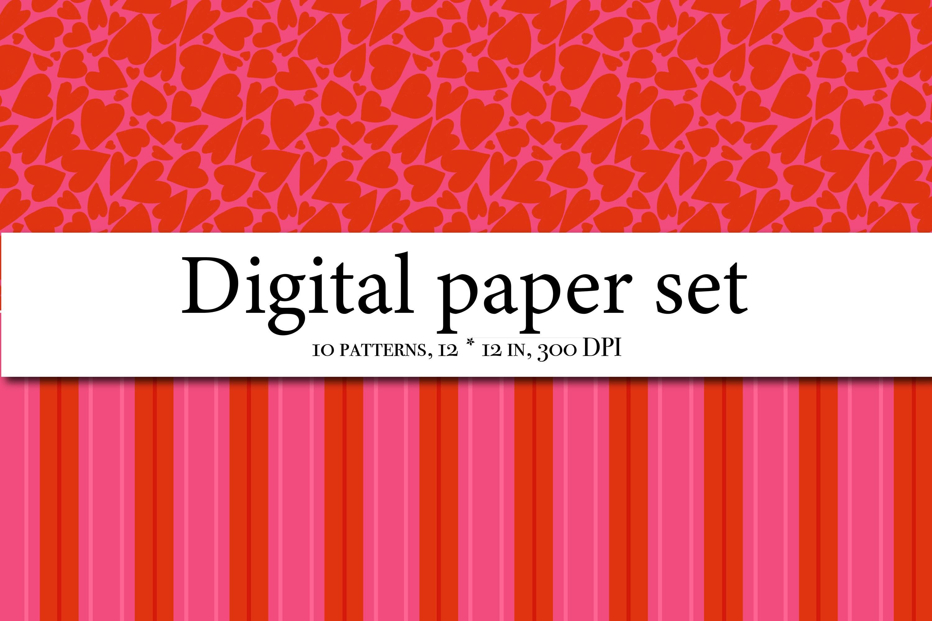 St. Valentine's Day Digital Scrapbooking, 10 Valentine Hearts Seamless ...