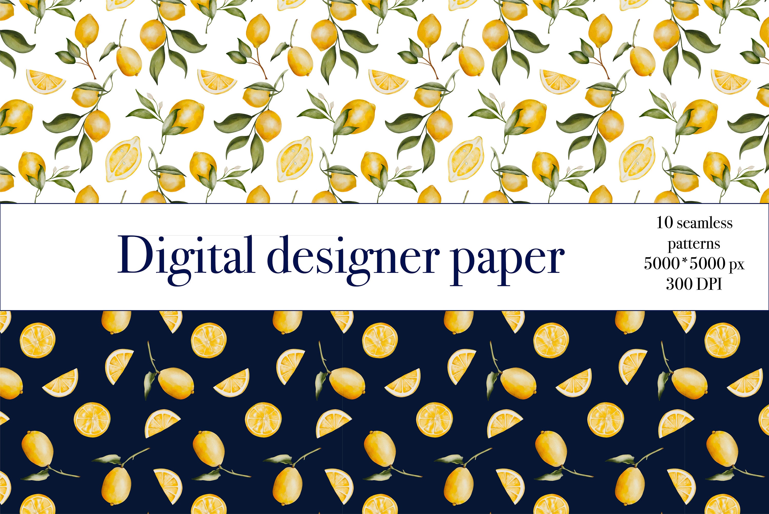 Pattern Clipart With Lemon Seamless Pattern for Fabric - Etsy