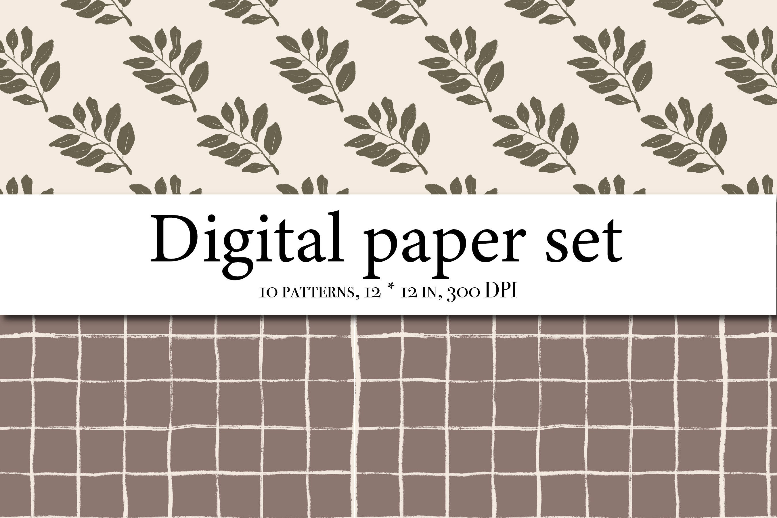 Abstract Digital Paper, Modern Brush Strokes Paper Pack, Trendy ...