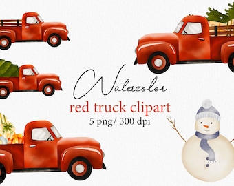 Christmas Pickup Truck Clipart - Etsy