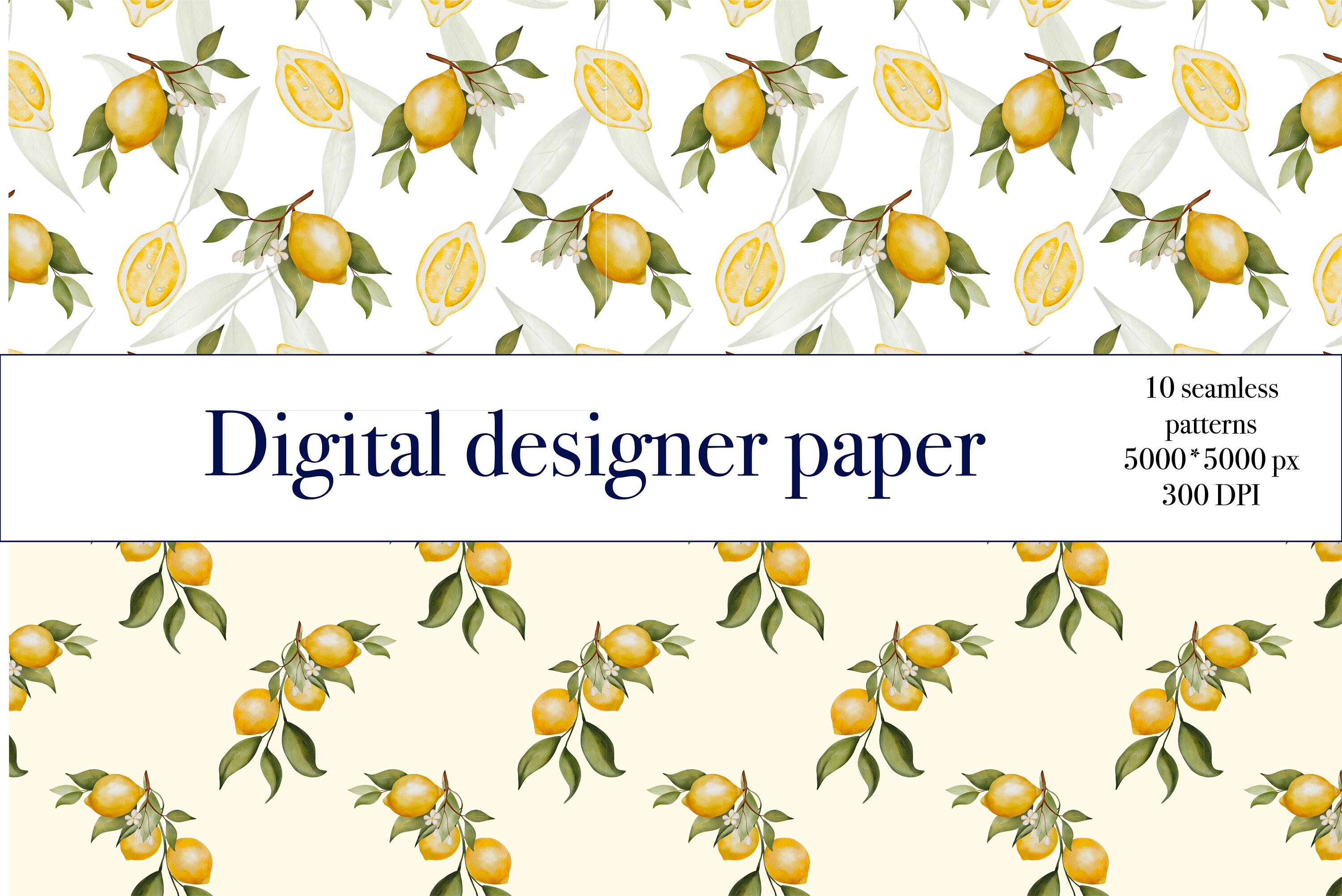 Pattern Clipart With Lemon Seamless Pattern for Fabric - Etsy