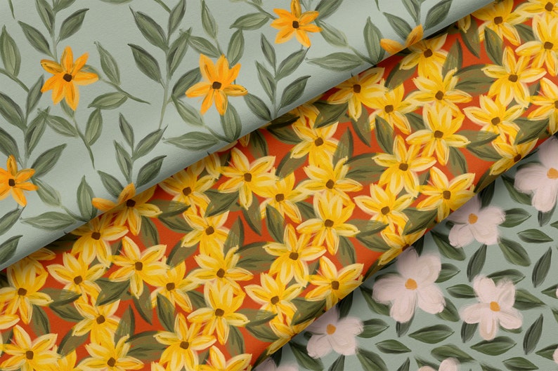 Pattern Clipart With Flowers Digital Paper- Flowers Seamless Pattern ...