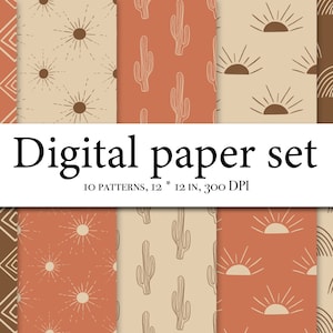 10 Boho nahtlose digitale Papiere, Boho Scrapbook Papier, Boho Hintergründe, kommerzielle Nutzung digitales Papier, Boho Muster, niedlichen Boho