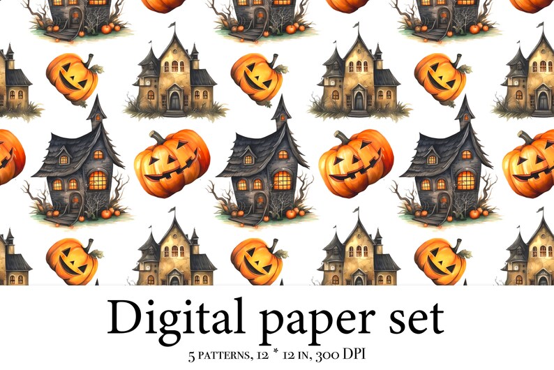 Halloween Digital Paper, Trick or Treat Scrapbook Papers, Boo Wallpaper ...