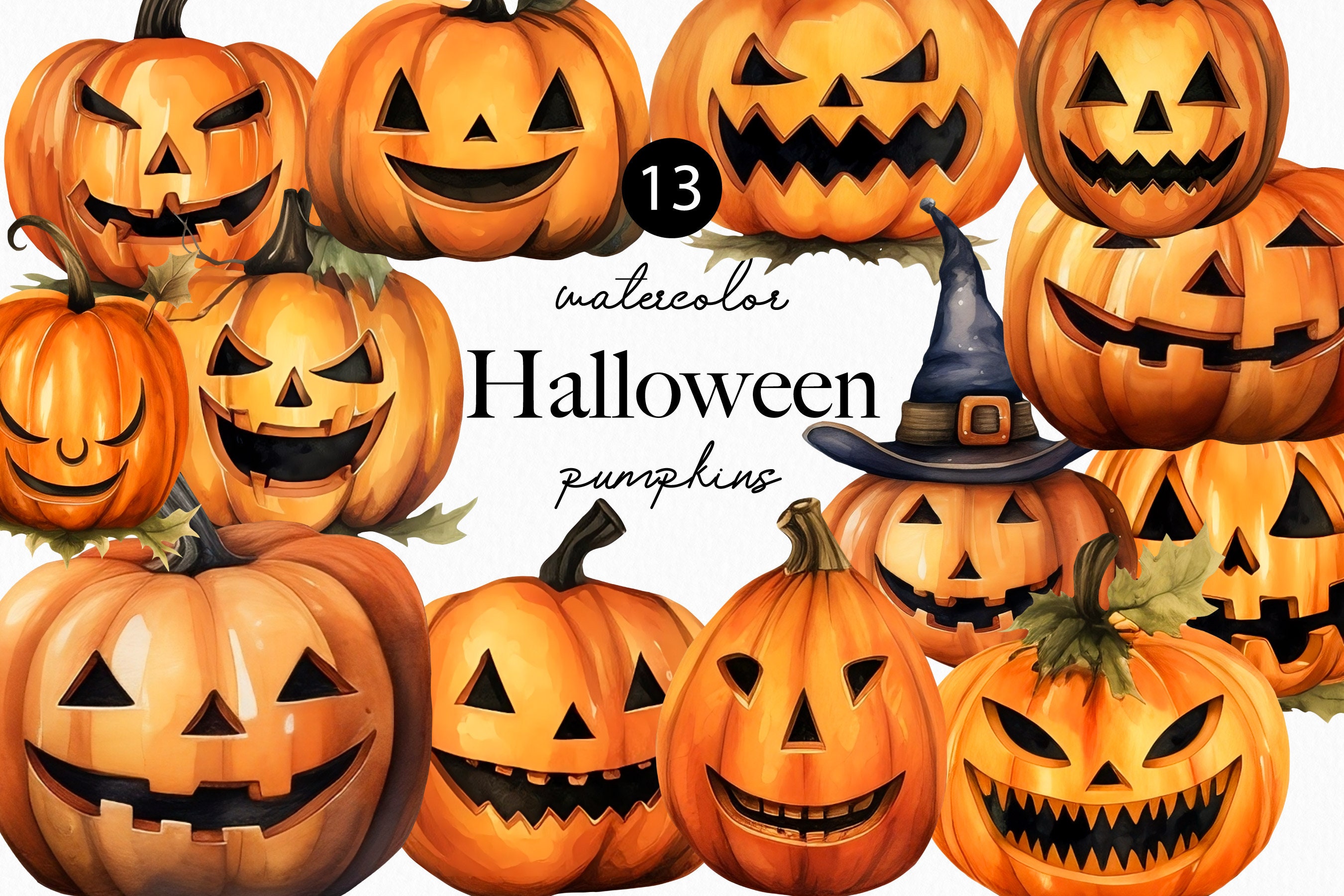 Watercolor Pumpkin Clipart - Autumn Pumpkin Png - Fall Pumpkin Png ...