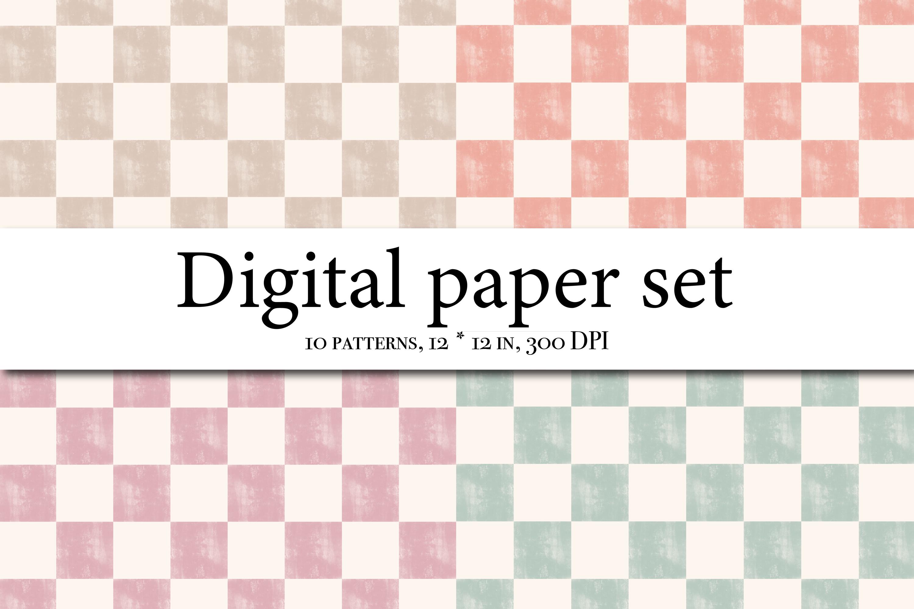 20 Checkered Seamless Patterns – Pastel Gingham Digital Paper, Retro ...