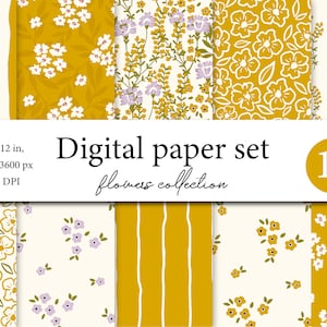 10 bloemen naadloze digitale papieren, bloemen scrapbook papier, Boho achtergronden, commercieel gebruik digitaal papier, botanische patronen, schattige Boho