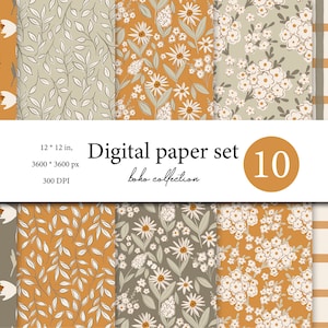 10 Boho naadloze digitale papieren, Boho scrapbook papier, Boho achtergronden, commercieel gebruik digitaal papier, Boho patronen, schattige Boho