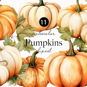Aquarelle citrouille clipart - automne citrouille png - automne citrouille png - Thanksgiving citrouille png - automne clipart pour cartes de voeux - Halloween