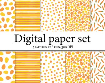 Easter digital paper Easter bunny scrapbook papers chick wallpaper easter eggs background carrot commercial use