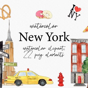 New York Clipart,  New York Clipart Prints, New York Theme Printable Downloads,  New York Patterns DIY Scrapbook Paper
