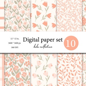 10 Boho nahtlose digitale Papiere, Boho Scrapbook Papier, Boho Hintergründe, kommerzielle Nutzung digitales Papier, Boho Muster, niedlichen Boho
