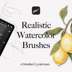 Realistische Aquarell Pinsel Procreate - Malset für Procreate Pinsel - iPad Pinsel - Aquarell Leinwand Digitaler Download
