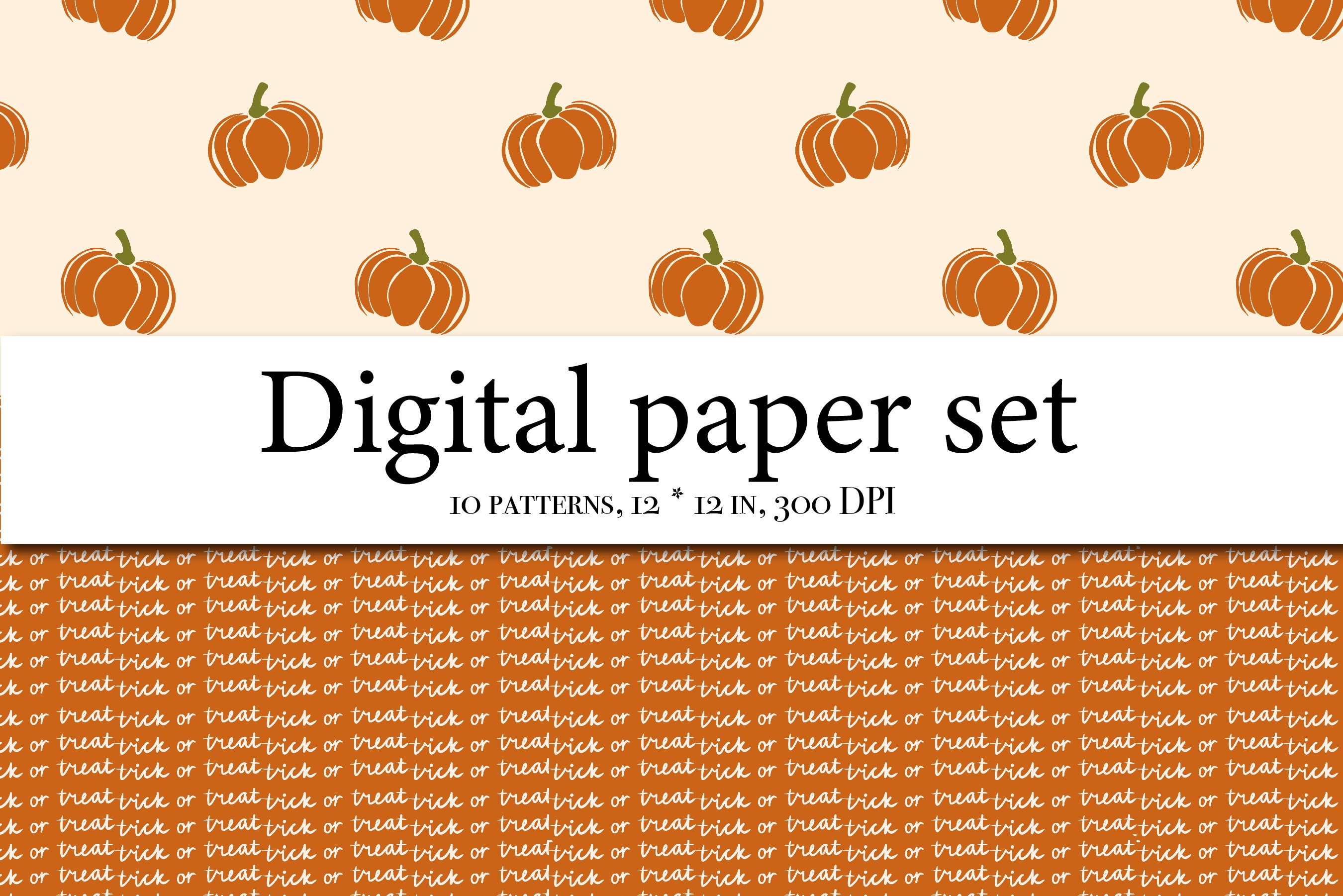 Halloween Digital Paper, Trick or Treat Scrapbook Papers, Boo Wallpaper ...