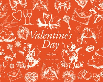 Valentine's Day Clipart - Heart Clip Art Valentine PNG - Cupid Clipart - Love Clipart - Heart Clipart