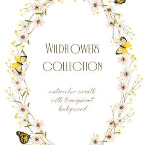 Watercolor Spring Wreath Clipart - Watercolor Botanical Floral Wreath - Butterfly - Spring Clipart - Single Item - Floral borders png