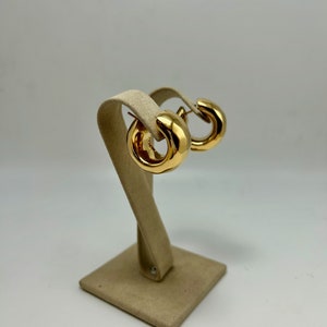Thick Textured Hoop Earrings 18k Yellow Gold