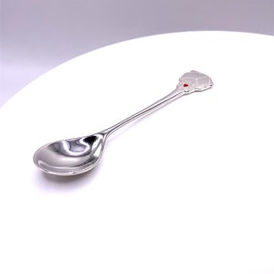 22K Silver Enamel Spoon Kids Angel Heart Girl