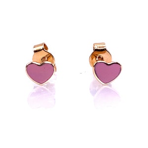 14K Yellow Gold Enamel Earrings Studs Kids Female