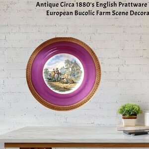 Antique Plate, gift for collector, gift for her, Mothers day gift, vintage, gallery wall, wedding gift, mothers day gift, English Prattware