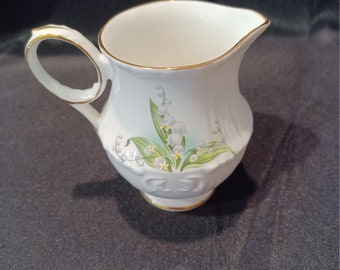 Royal Grafton Bone China Jacobean Lily of the Valley Pattern Footed Creamer, Discountinued Pattern