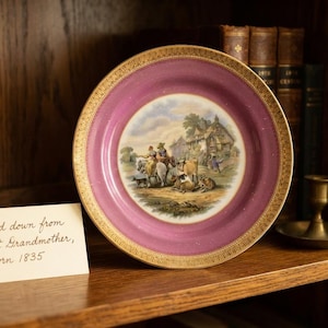 Antique F. & R. Pratt Porcelain Plate | 19th Century Victorian Transferware