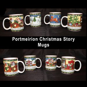 Portmeirion Christmas Story Mugs, Original box, Christmas Mugs, collectible, Christmas, mugs, xmas mugs