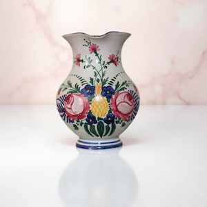 Hand-Painted Vintage Italian Vase – Folk Art Floral