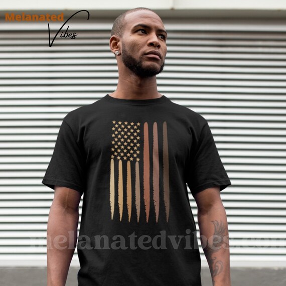 Melanin Flag Short-Sleeve Unisex High Quality Printed T-Shirt, Great for Gift