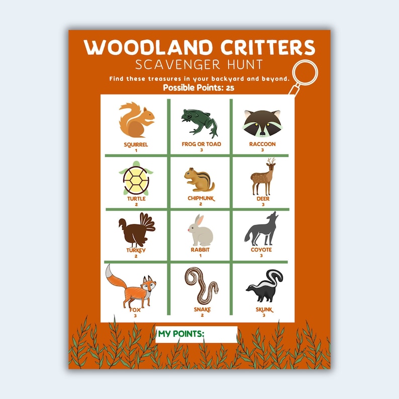 Animal Scavenger Hunts Bundle of 4 – Printable Wildlife Hunt Kit for ...