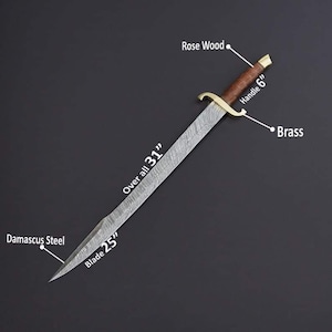 Customized Damascus Steel Sword of the King Aragorn / Damascus Sword With Sheath /Damascus Functional Sword With Leather Sheath Gift for USA