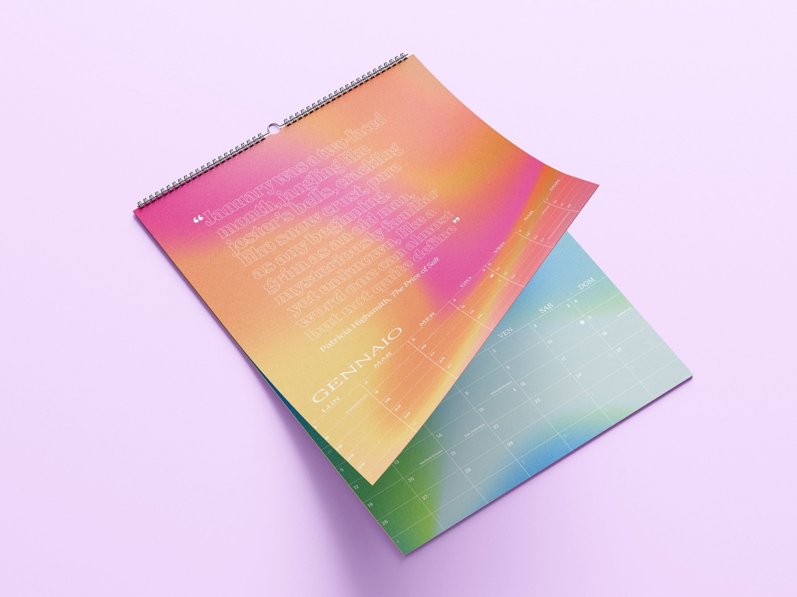 ITA 2024 Calendar / Wall Calendar / Gradient Calendar / Shades of Color
