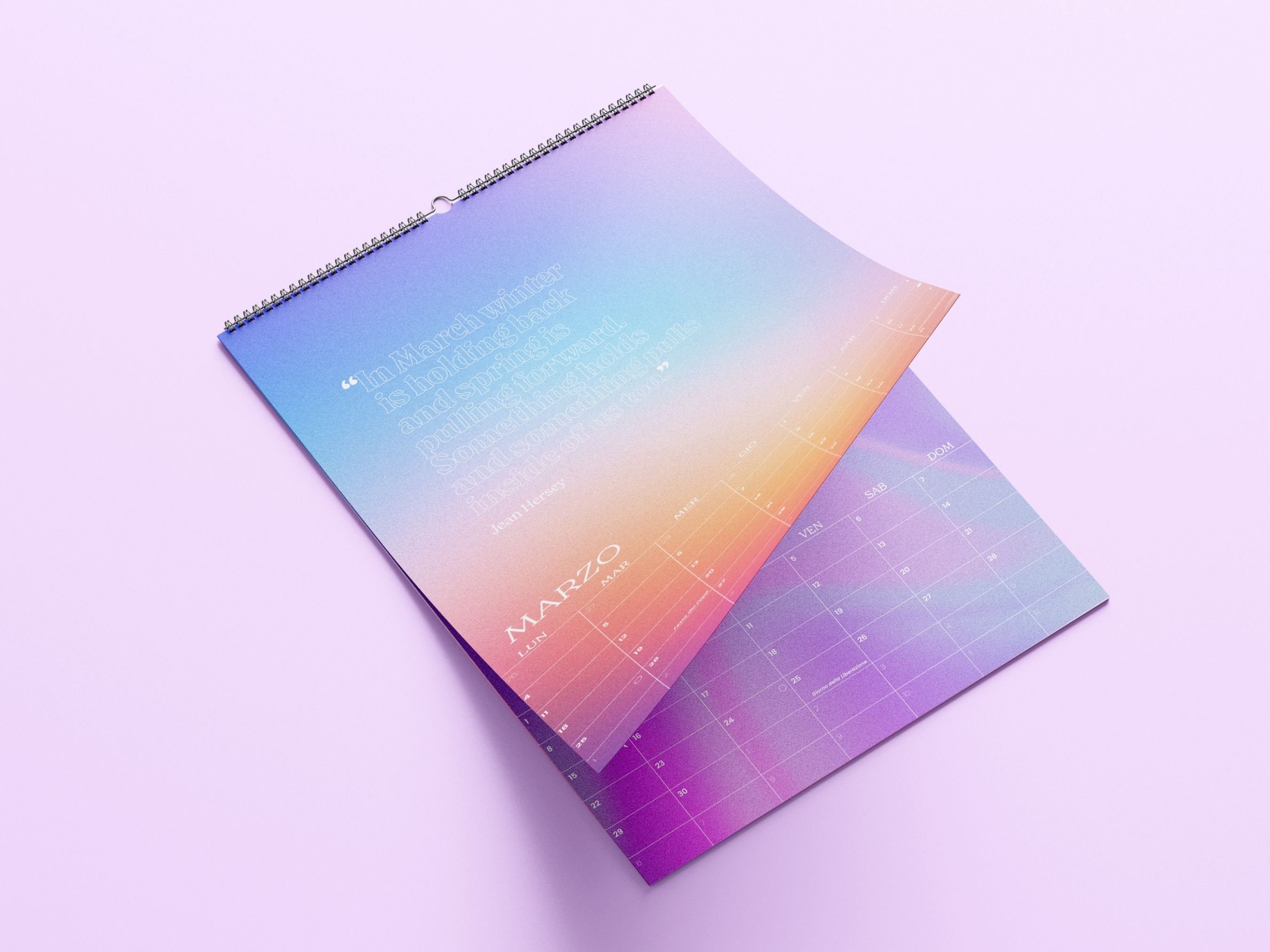 ITA 2024 Calendar / Wall Calendar / Gradient Calendar / Shades of Color