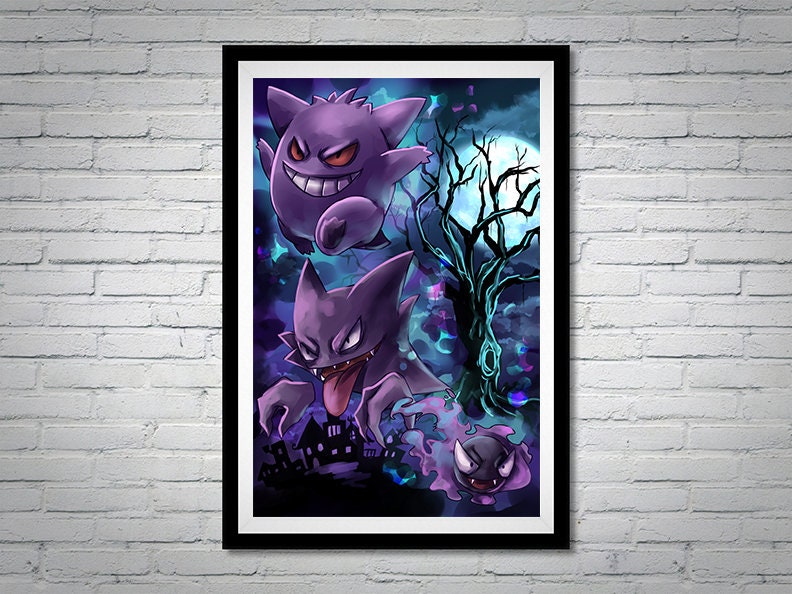 Pokémon - Gengar Wall Poster, 22.375 x 34 Framed 