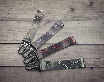 Topographic Lanyard Keychain | Jet Tag Wrist Lanyard