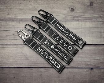 Gothic Phrase Lanyard Keychain | Jet Tag Wrist Lanyard