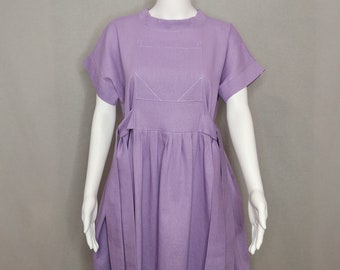 Comfortable dress / Original dress / Loose oversized dress / Linen cotton dress / Dress with belt / Red dress / Purple dress / Black Dress