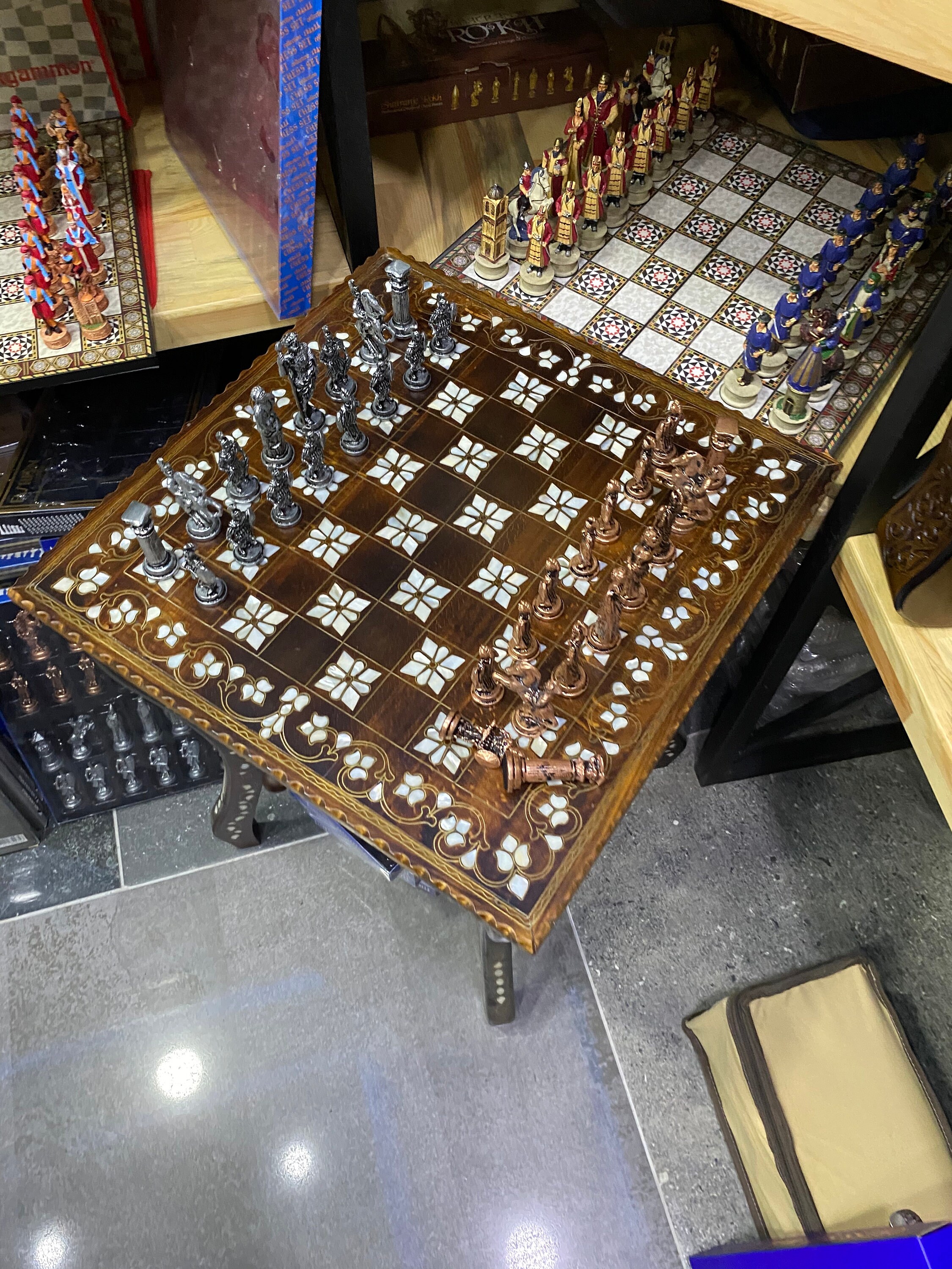 Wooden Chess Set Mother of Pearl Chess Set Etsy