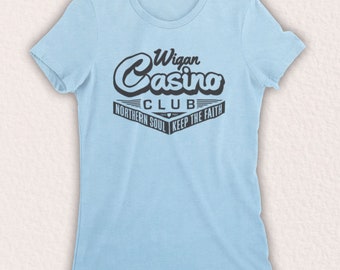 Wigan Casino Northern Soul Legendärer Spielort inoffizielles Damen T-Shirt Wähle aus 9 Farboptionen