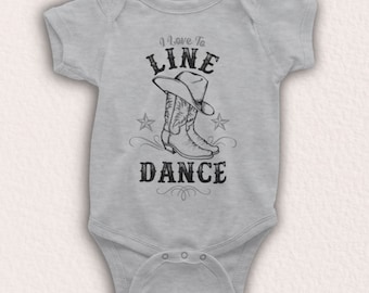 I Love To Line Dance Country Barn Dance Western Choreographed Unofficial Baby Grow Choose From 9 Colour Options