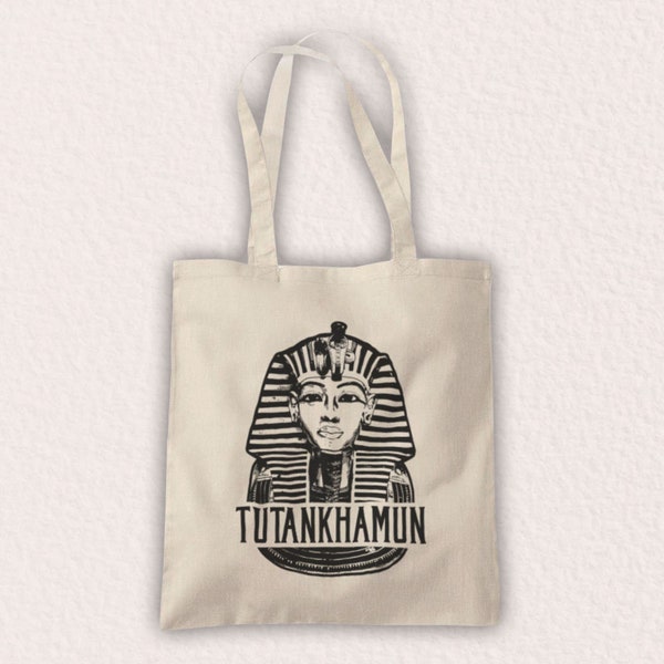 Tutankhamun Gold Mask Egyptian Pharoah Historical Icon King Tut Unofficial Cotton Tote Bag Shopper Choose From 10 Colour Options