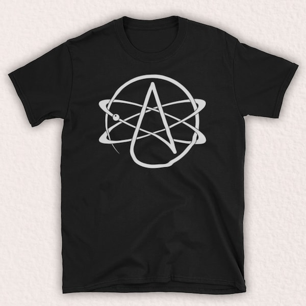 Atomic Whirl Atheist Symbol American Atheist Logo Unofficial Mens T-Shirt Choose From 15 Colour Options