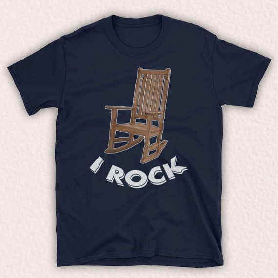 I Rock Rocking Chair Funny Slogan Parody Unofficial Mens T shirt