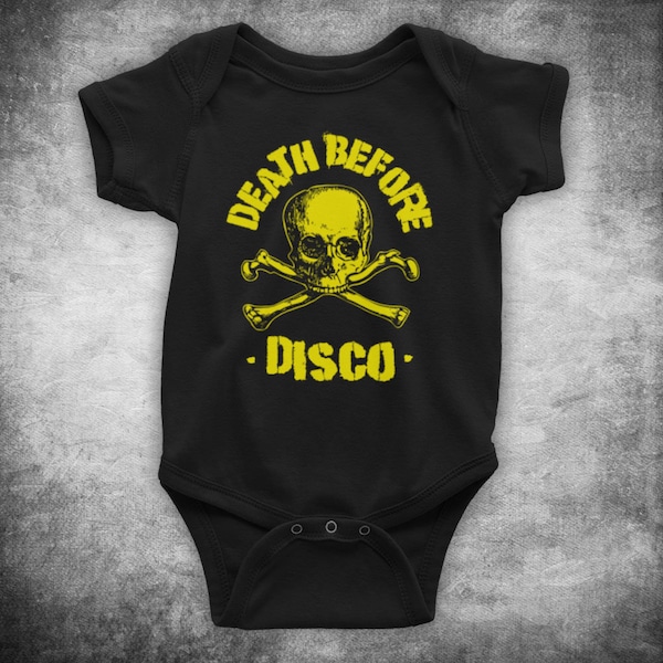 Nukem Classic Video Quote Game Death Before Disco Baby Grow Baby One Piece Bodysuit