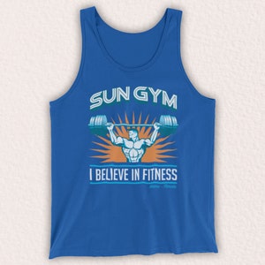 Sun Gym I Believe In Fitness Miami Florida Workout Bodybuilding Inoffizielle Unisex Tank Top Weste Wählen Sie aus 9 Farboptionen Bild 1